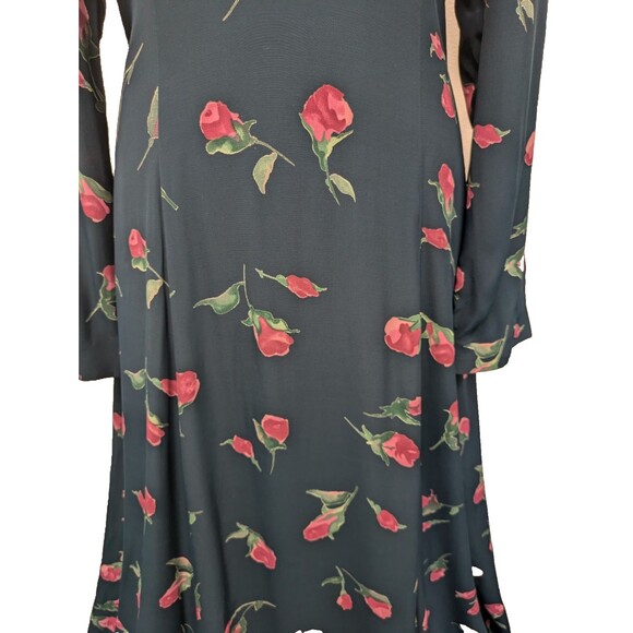 Vintage Coldwater Creek Blue Floral Rose Floor Length Dress sz 4 Bridesmaid Boho - Picture 6 of 16